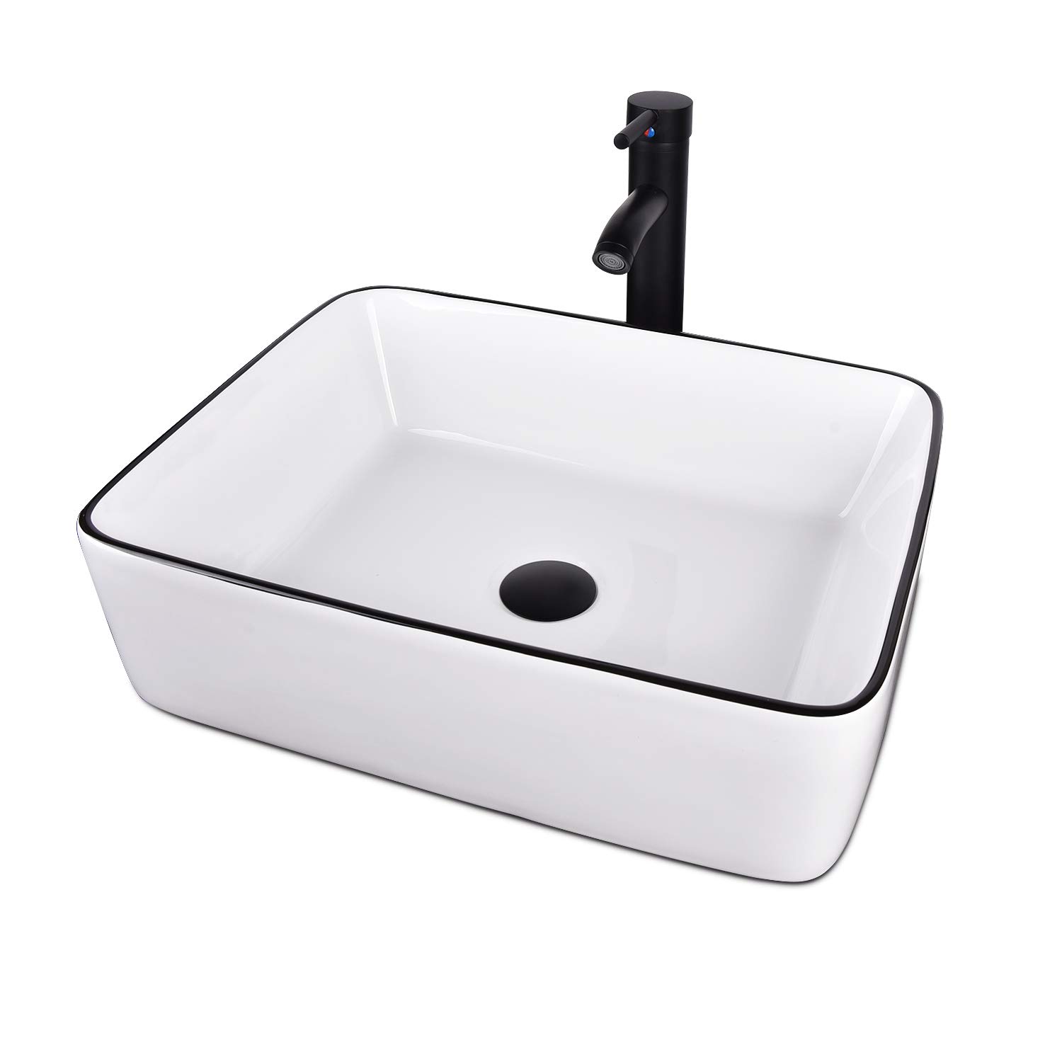 Puluomis White Ceramic Bathroom Sink