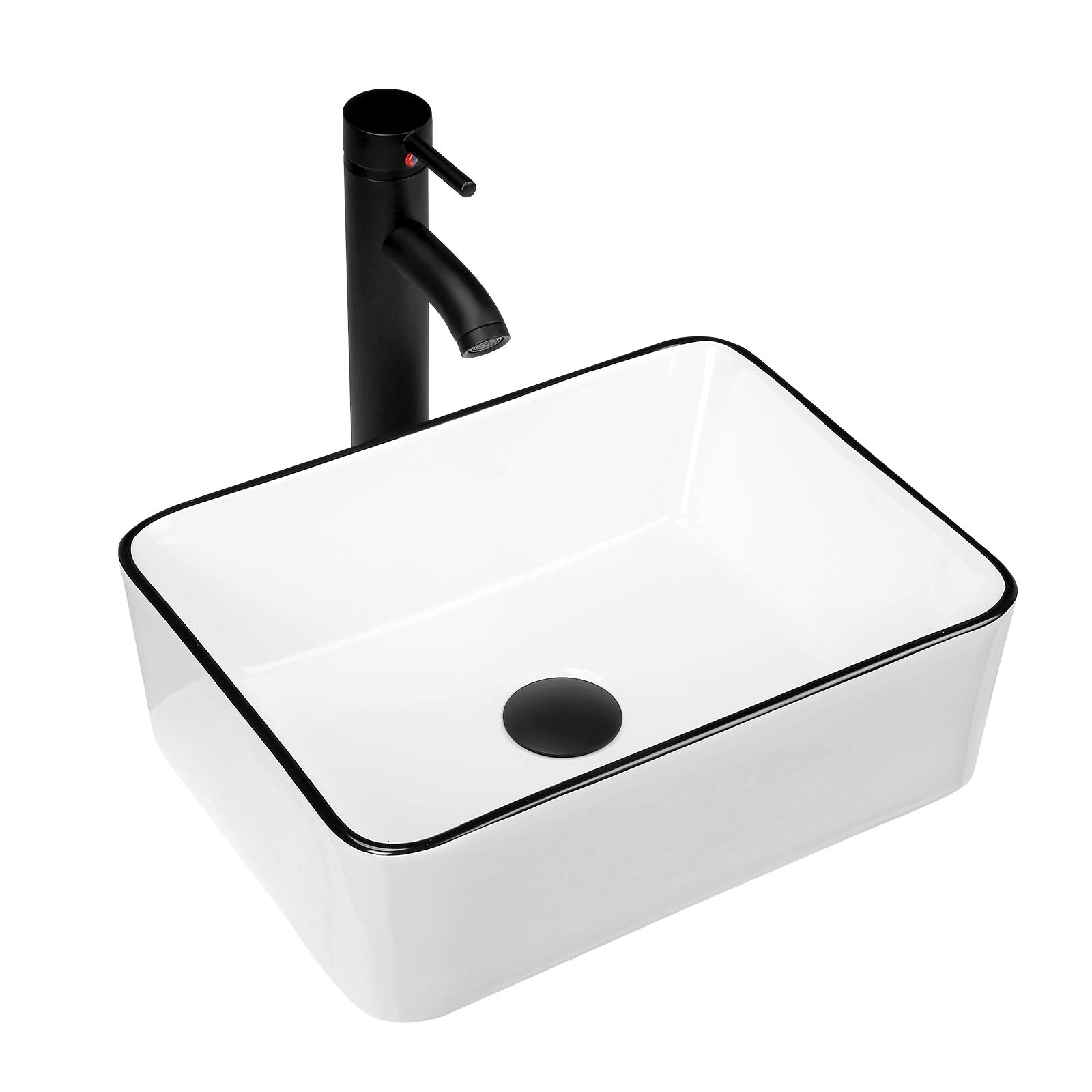 KSWIN Ceramic Rectangular Bathroom Vessel Sink