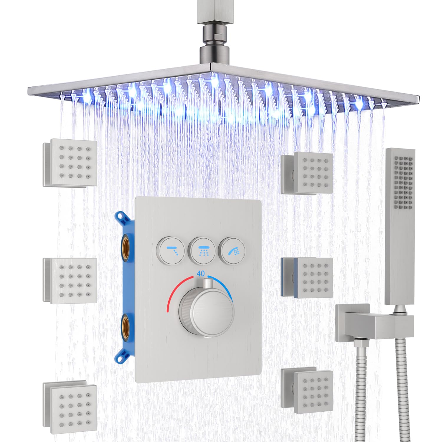 ENGA Thermostatic Shower System with Jets