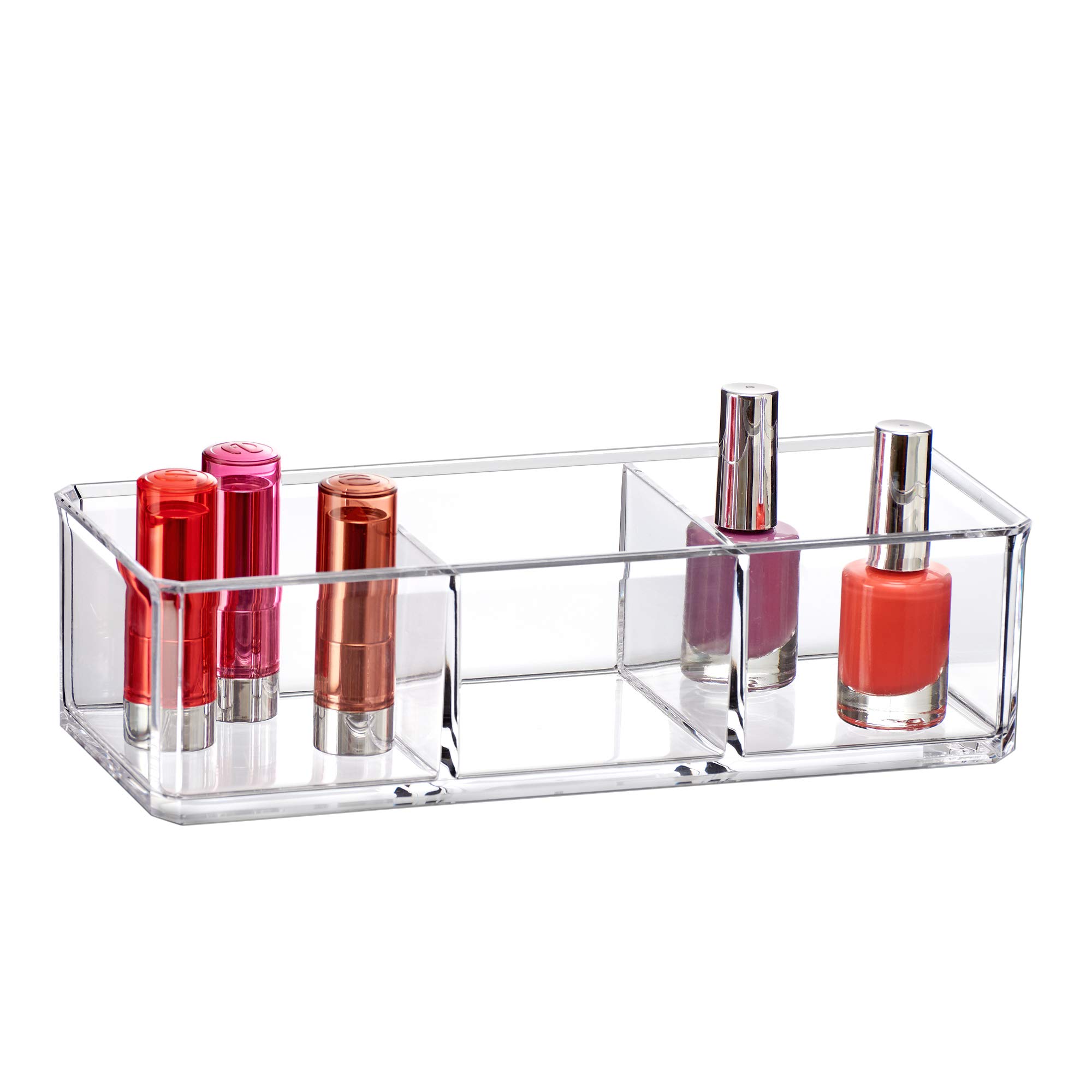 Amazing Abby - Glamour - Acrylic 3-Compartment Makeup Organizer