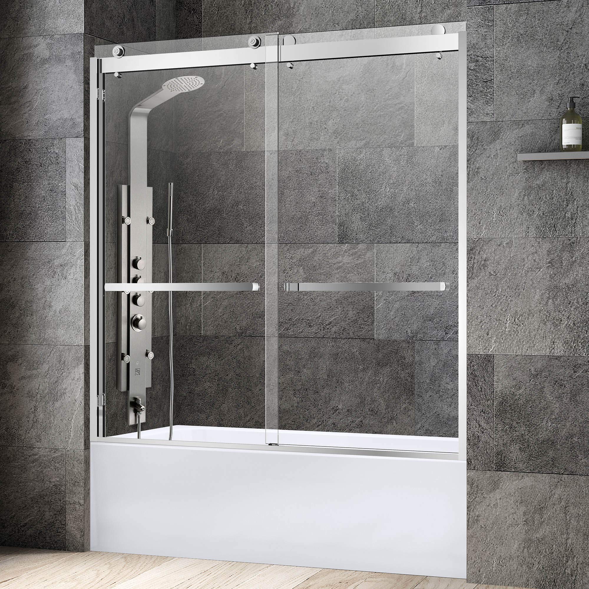 WOODBRIDGE SDD6062-B Frameless Bathtub Shower Doors