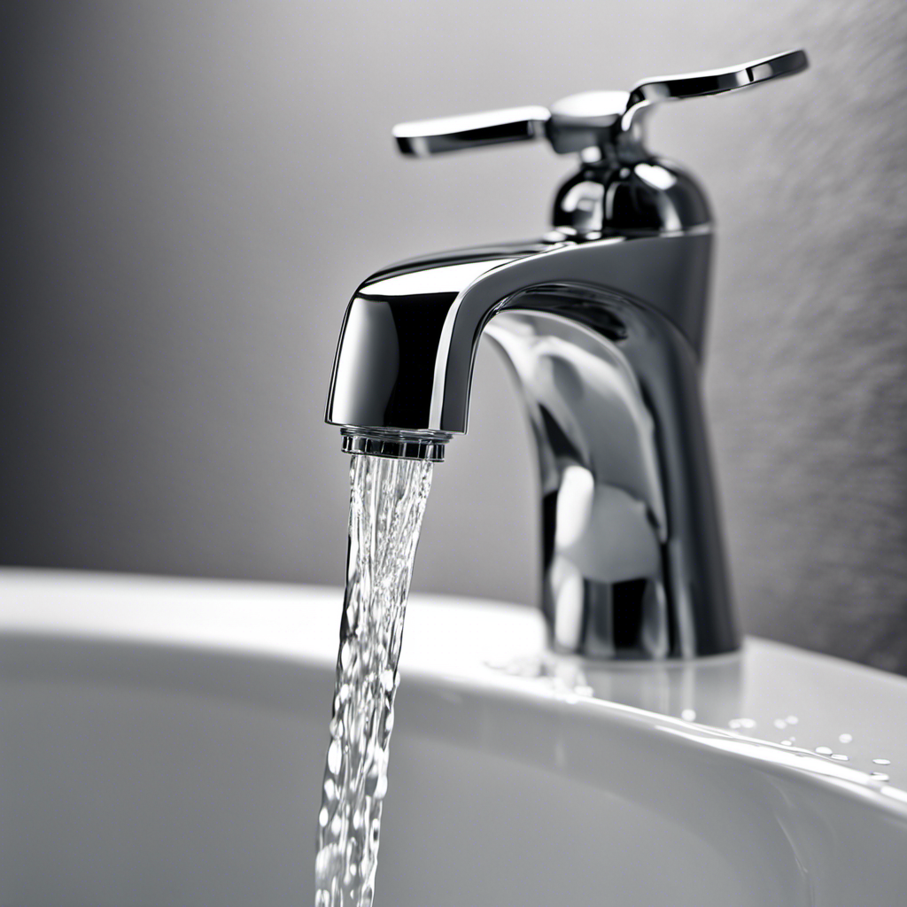 An image showcasing a close-up of a bathtub faucet, with water droplets trickling down from the leaking joint while a showerhead sprays water in the background, emphasizing the problem of a leaking faucet during a shower