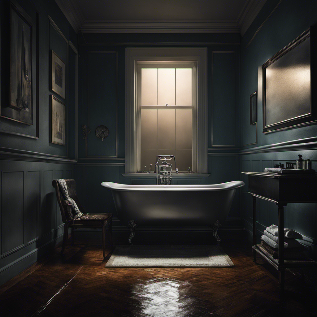An image capturing the haunting ambiance of the bathtub scene from "13 Reasons Why": a dimly-lit bathroom, steam rising from the water, a fragile hand reaching for a razor, shrouded in a haze of uncertainty and despair