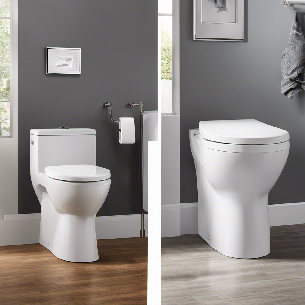 An image showcasing two different toilet plumbing setups