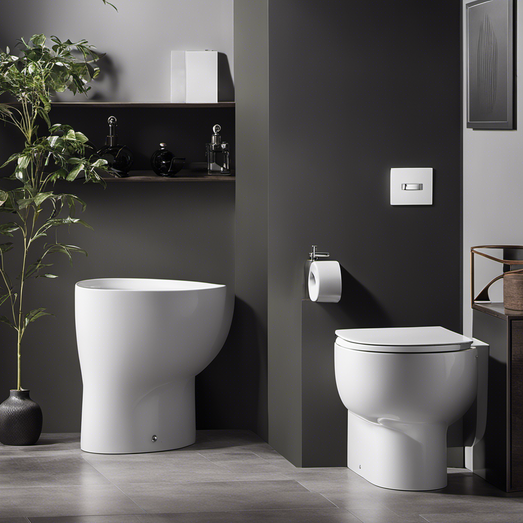 An image showcasing two toilets side by side, one with a perfectly round bowl and the other with an elongated bowl