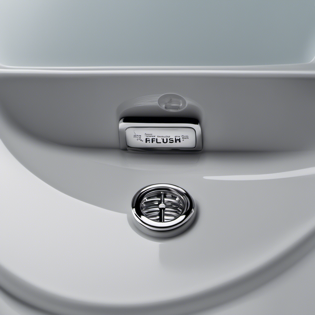 An image showcasing a hand hovering over a dual flush toilet, highlighting the two buttons
