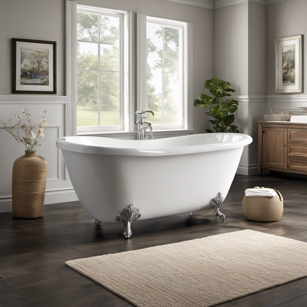 An image that showcases the dimensions of a standard bathtub in feet