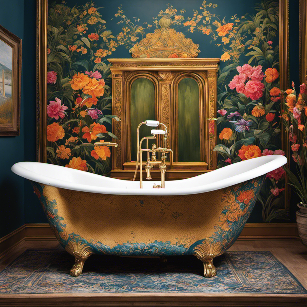 An image showcasing a worn-out bathtub transformed into a stunning masterpiece