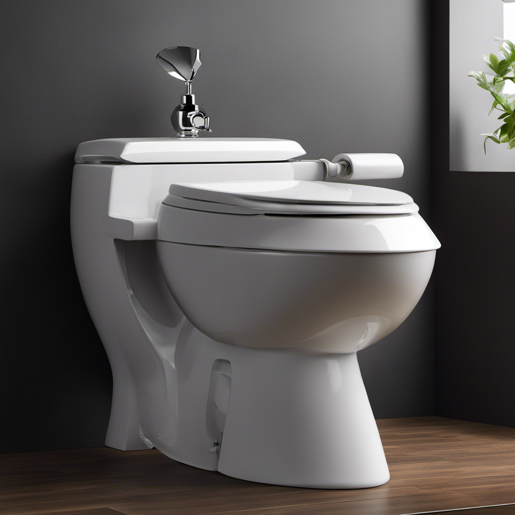 An image capturing a close-up of a toilet tank, with water trickling out from the overflow tube, while a hand adjusts the float valve to demonstrate the process of stopping a toilet from running randomly