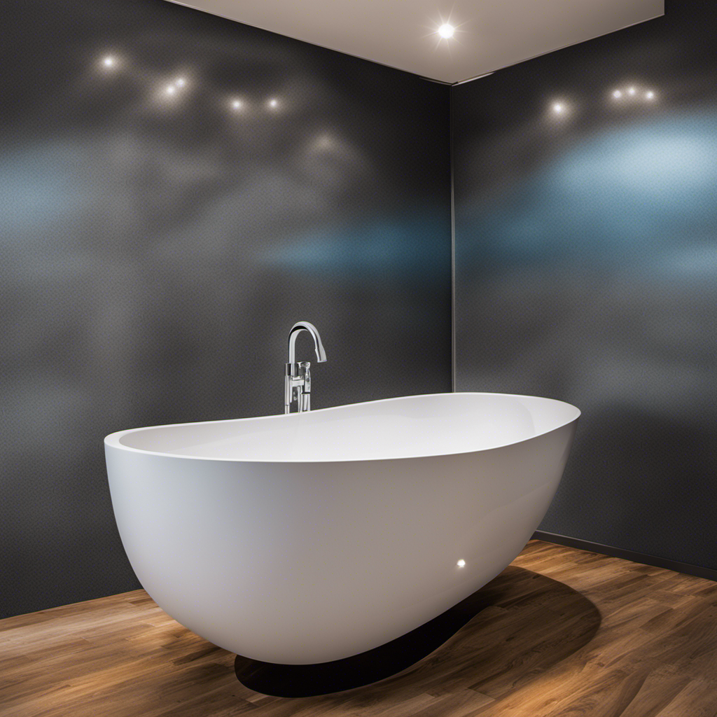 An image showcasing a worn-out bathtub being meticulously sanded down to reveal a smooth, clean surface beneath