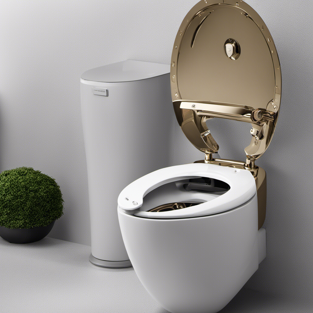 An image showcasing a cut-out of a bidet toilet seat, revealing its intricate internal mechanism