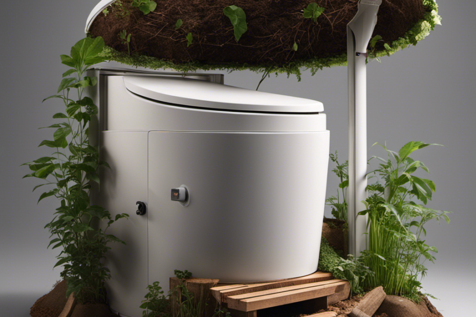 An image showcasing a cross-section of a compost toilet system