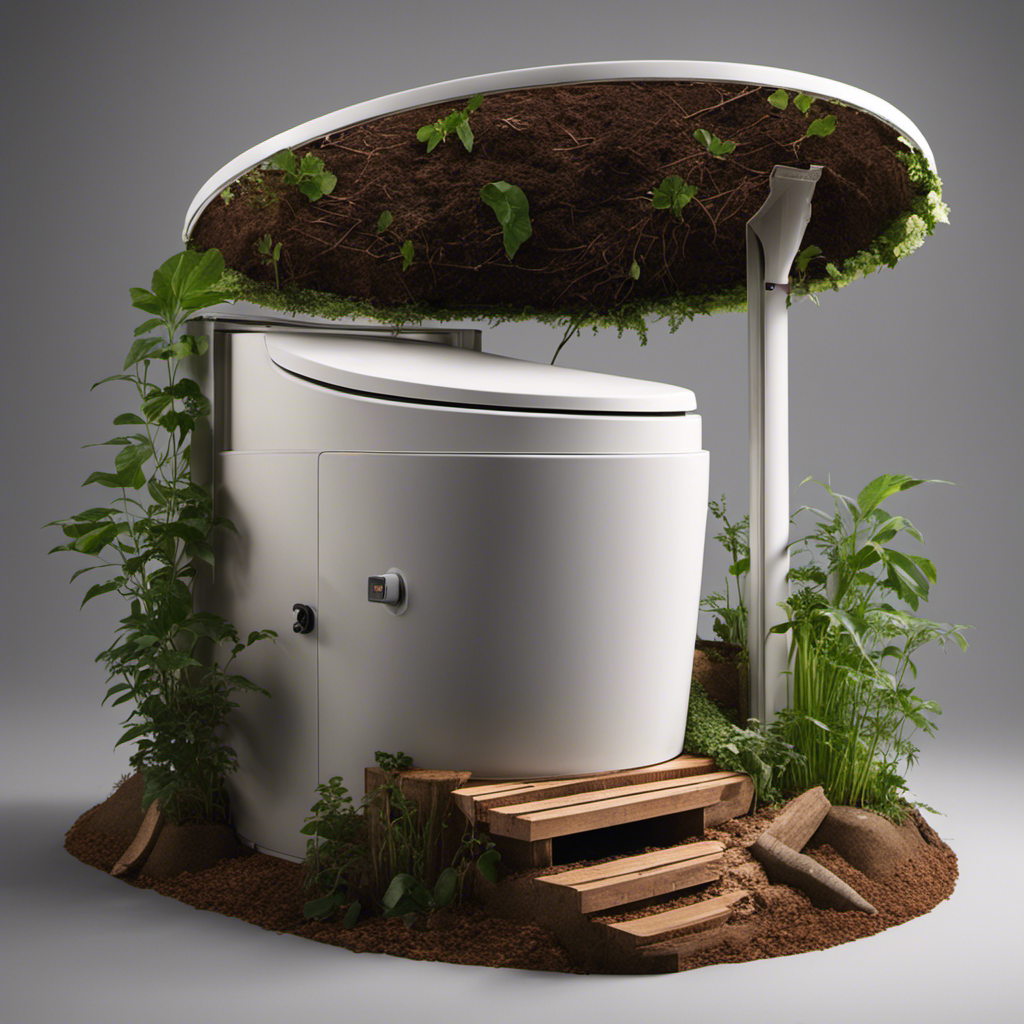 An image showcasing a cross-section of a compost toilet system