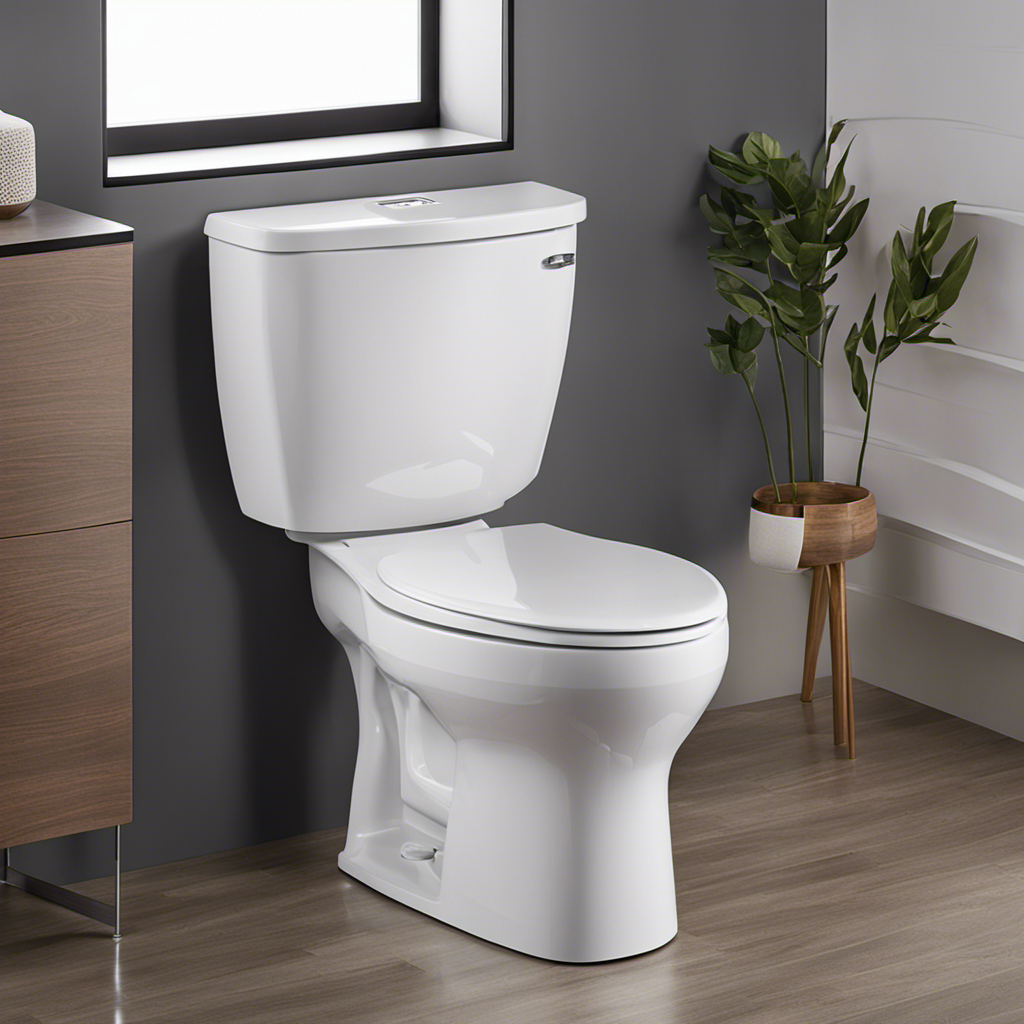 An image showcasing a comfort height toilet, depicting its elevated bowl and seat height as compared to a standard toilet
