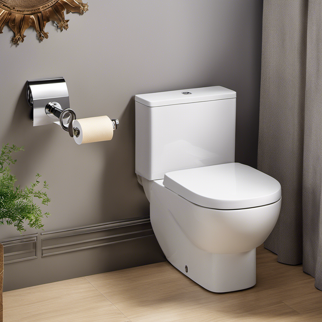 An image showcasing a bathroom wall with a toilet paper holder mounted at the perfect height