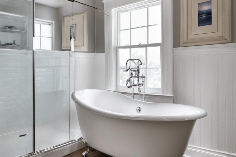 An image showcasing a freshly caulked bathtub, with clear, smooth lines of caulk running along the seams