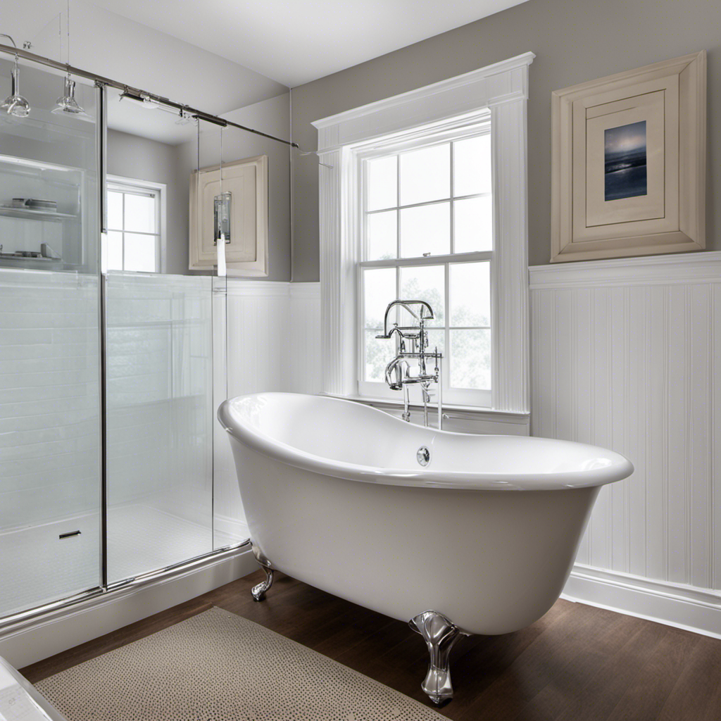 An image showcasing a freshly caulked bathtub, with clear, smooth lines of caulk running along the seams