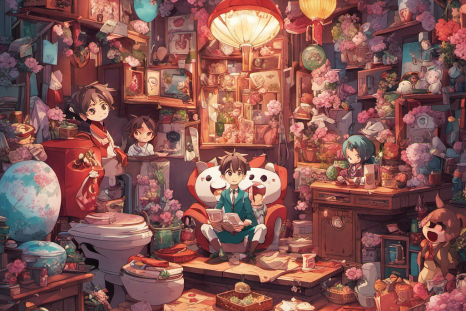 An image showcasing a vibrant collage of colorful anime scenes, featuring Hanako Kun and various characters, playfully interacting in different scenarios, symbolizing the journey through the multiple enchanting episodes of Toilet Bound Hanako Kun