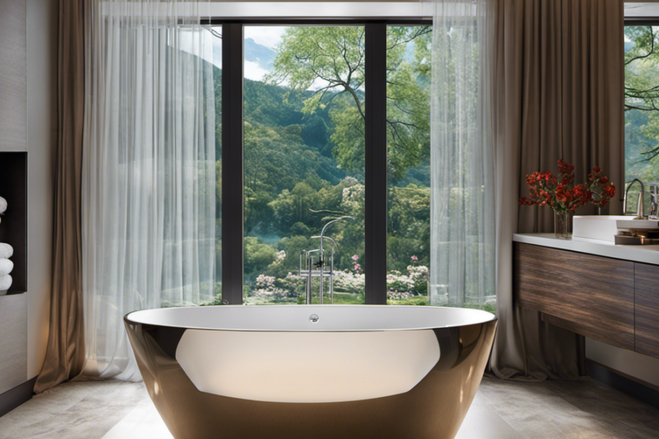 An image showcasing a standard bathtub filled to the brim with crystal-clear water, glistening under soft lighting