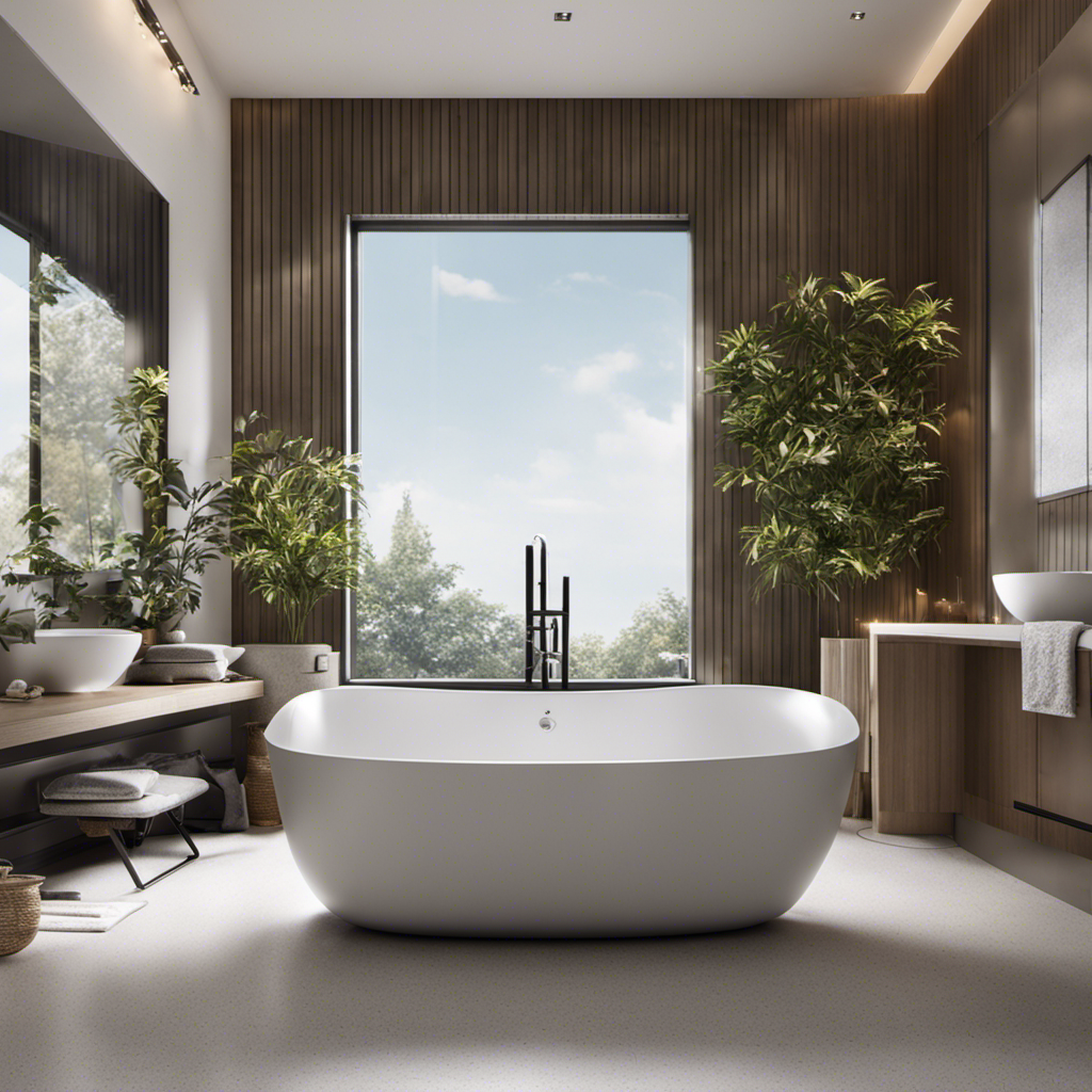 An image capturing a serene bathroom scene with a filled bathtub