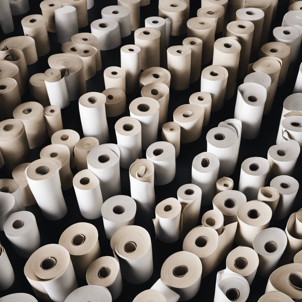 An image capturing a diverse range of individuals holding toilet paper rolls, showcasing their varying sizes and states of usage, symbolizing the vast demand and consumption of this essential bathroom product