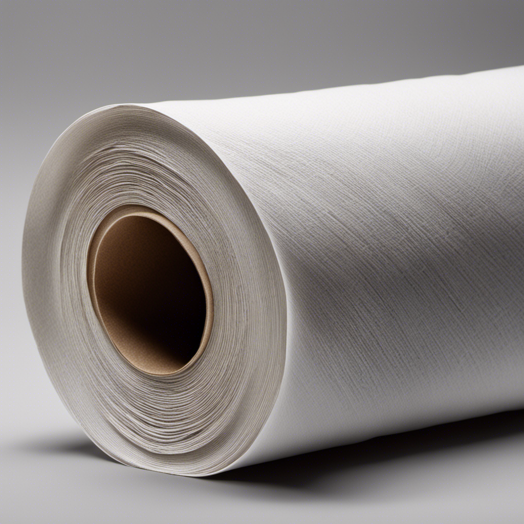 An image showcasing a close-up of a toilet paper roll, unraveling to reveal its layers with precise, intricate detail