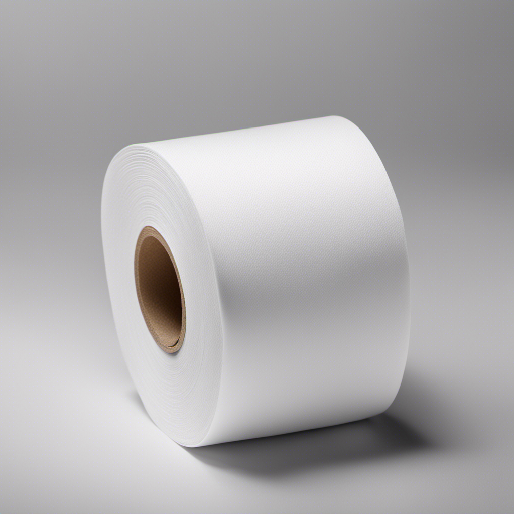 A visually captivating image showcasing a perfectly folded square of toilet paper, gently resting on a pristine white surface, beside a ruler indicating the ideal size for maximum efficiency