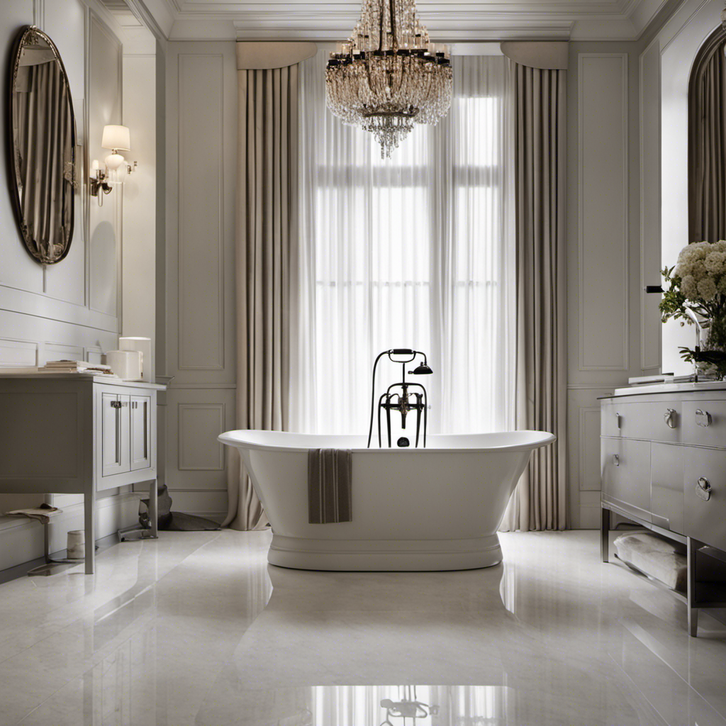 An image showcasing a sturdy bathroom floor with a robust, sleek bathtub resting on it