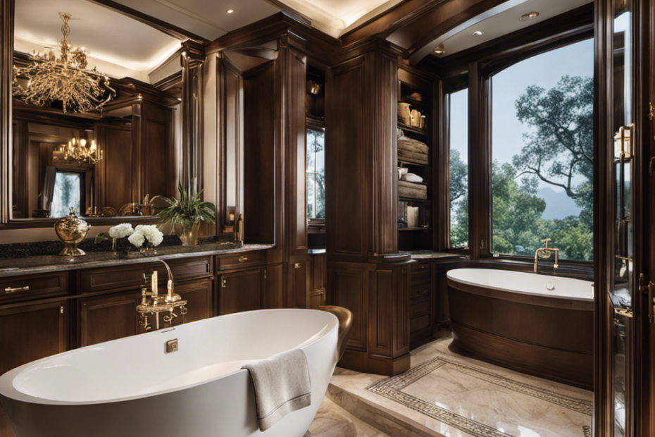 An image showcasing a luxurious bathroom with a Safe Step bathtub as the centerpiece