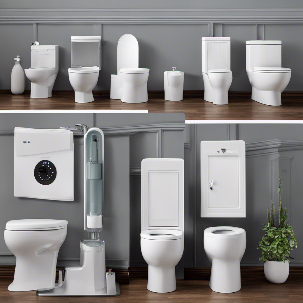 An image showcasing various types of toilets, each filled with an appropriate amount of water to demonstrate the recommended water levels