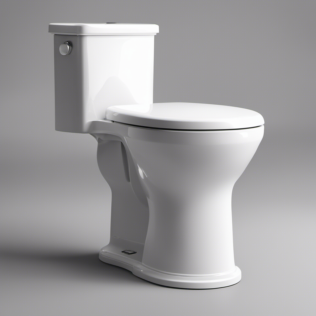 An image showcasing a close-up view of a standard toilet, capturing its exact measurements and proportions