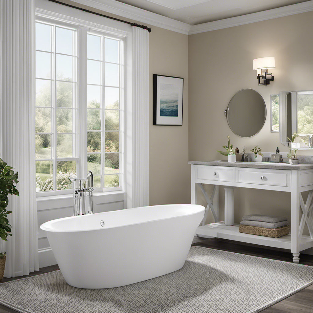 An image that showcases a clean and smooth caulk line along the edge of a bathtub