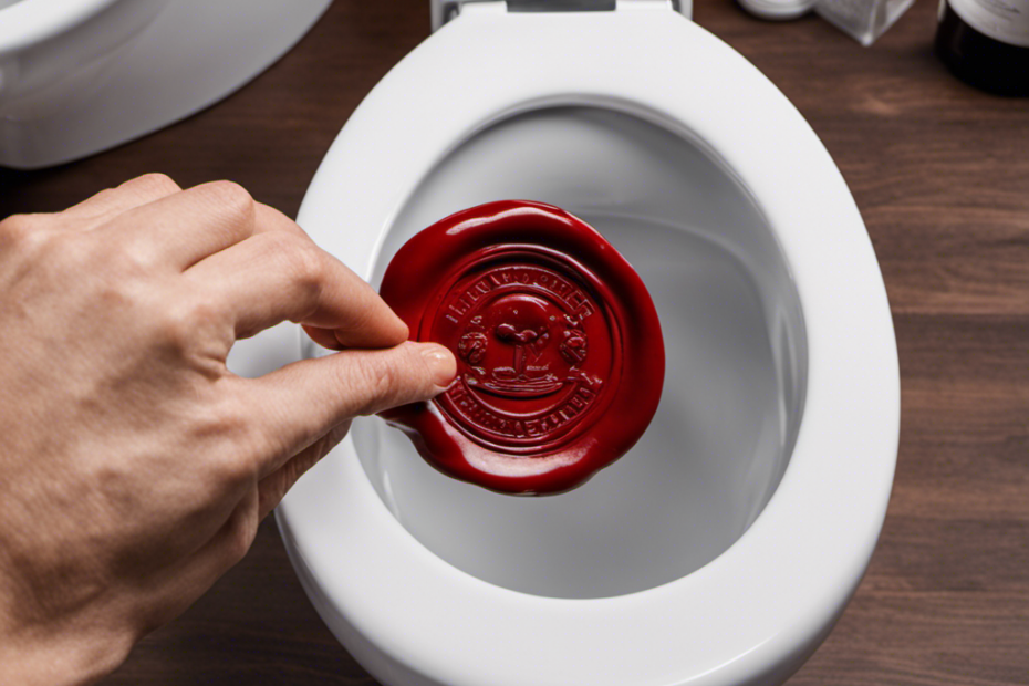 An image capturing the process of changing a wax seal on a toilet