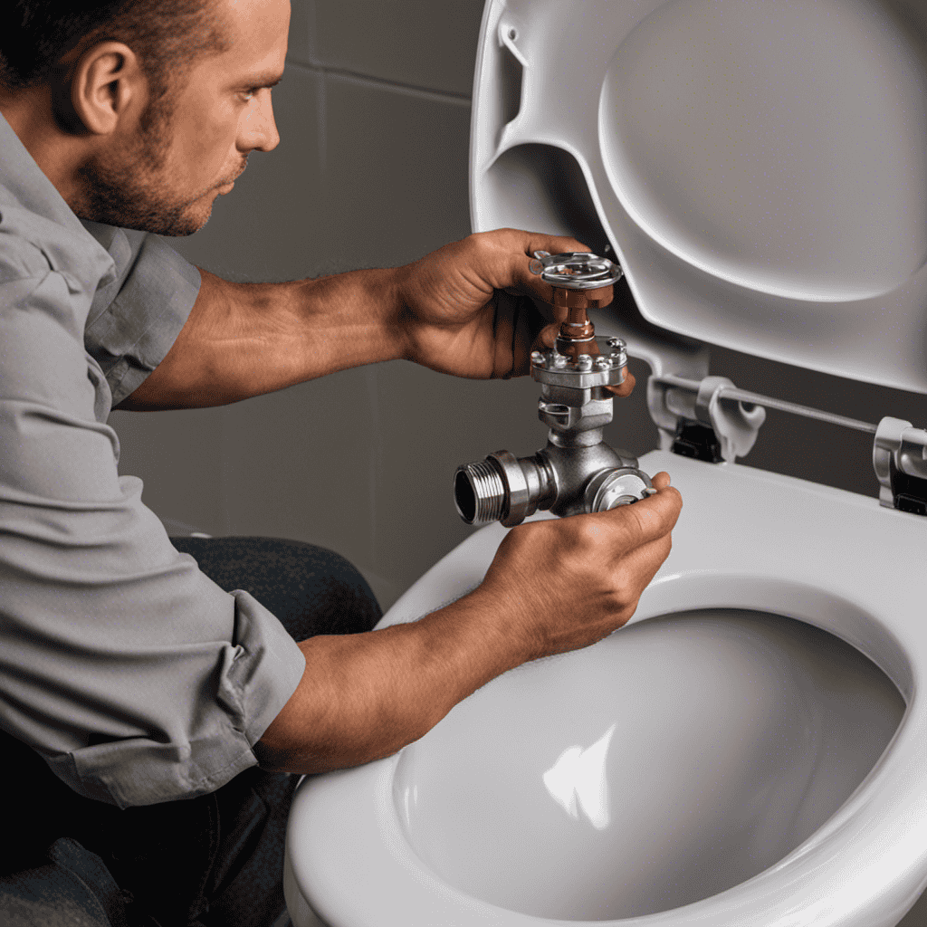 An image showcasing a step-by-step guide on replacing a shut-off valve on a toilet