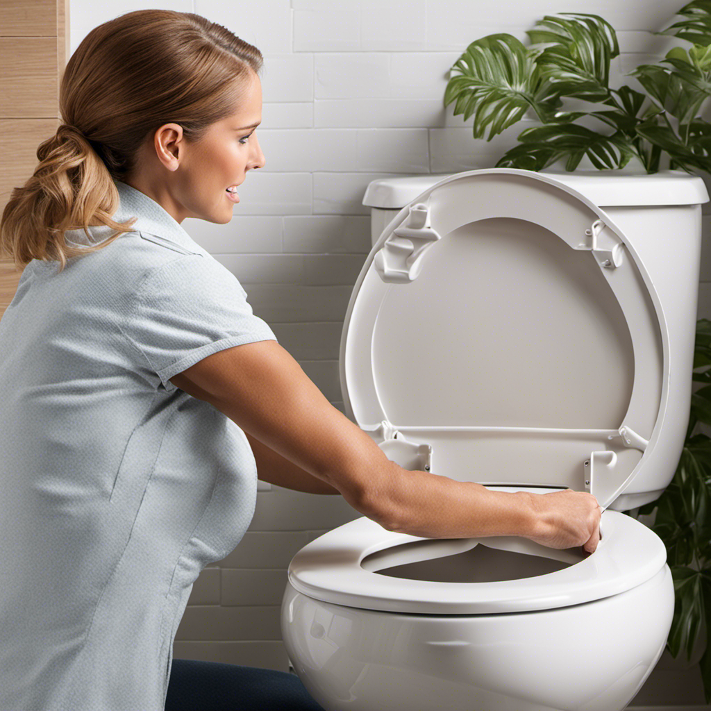 An image showcasing step-by-step instructions on changing a toilet seat