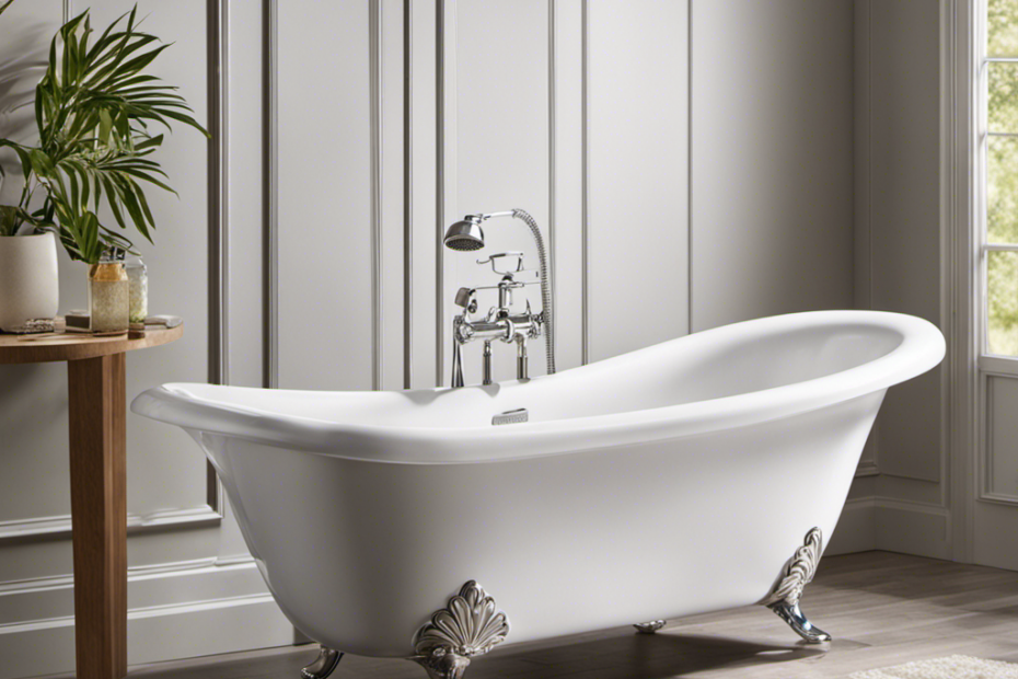 An image of a sparkling bathtub, glistening with cleanliness