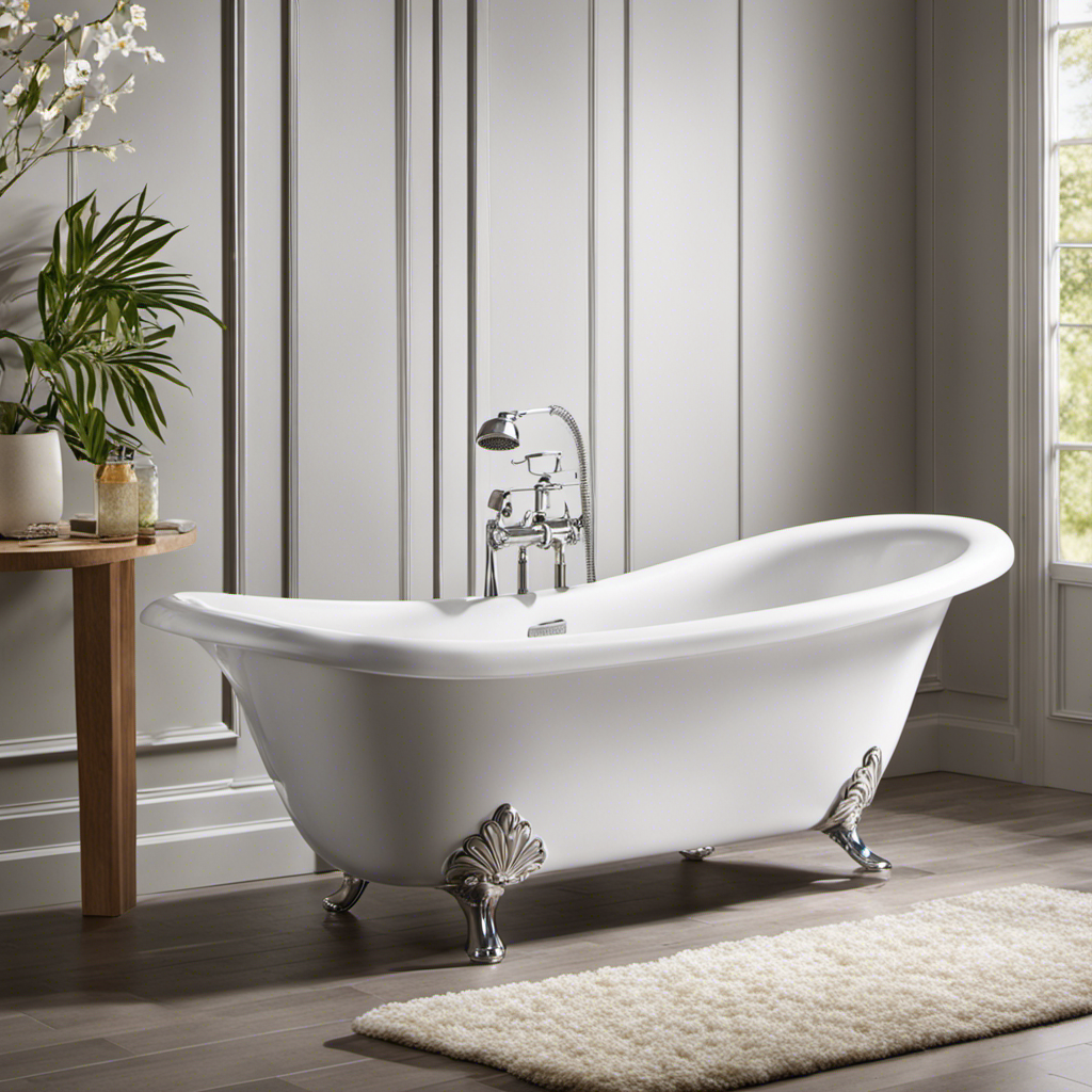 An image of a sparkling bathtub, glistening with cleanliness