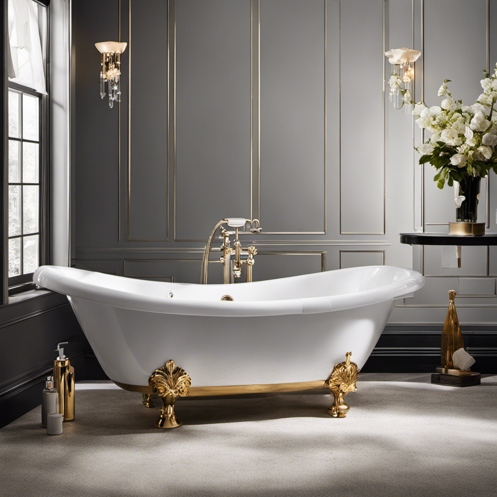 An image showcasing a sparkling bathtub without any scrubbing