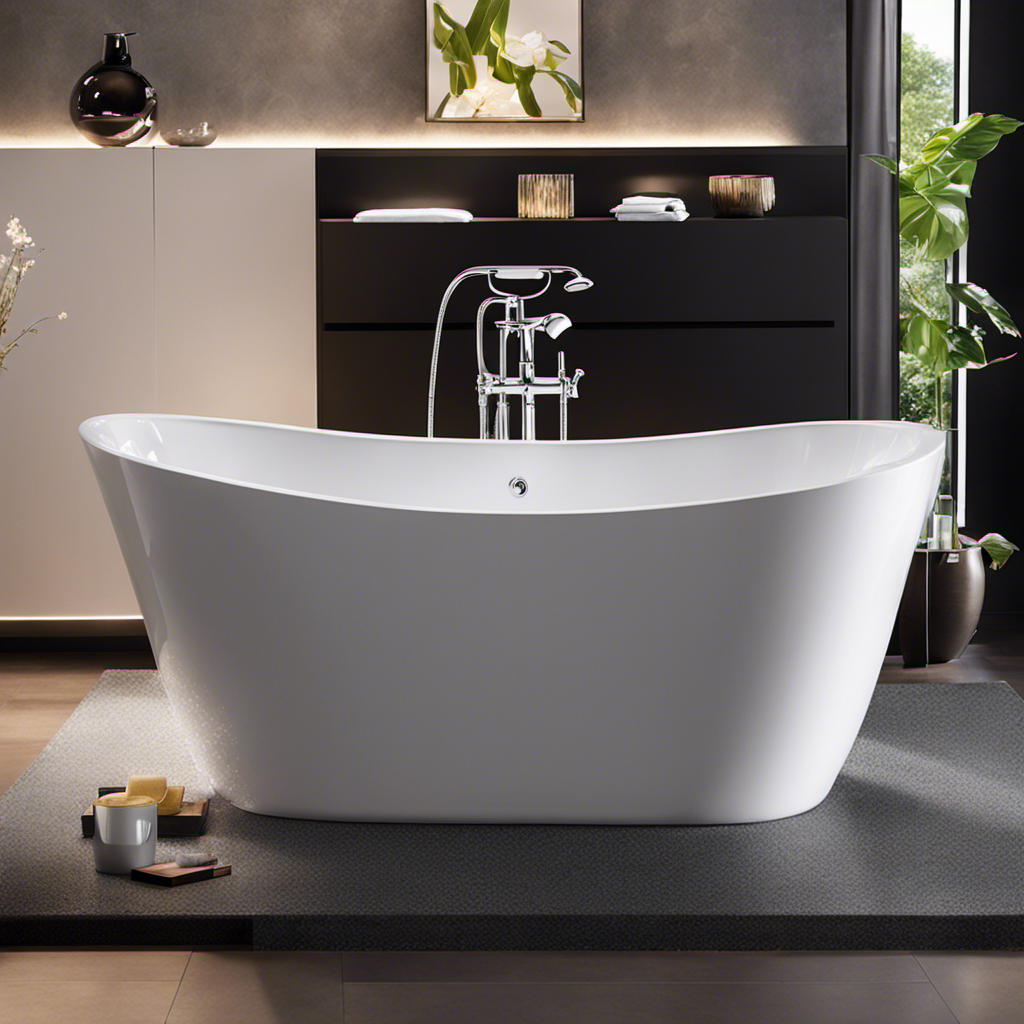 An image showcasing a sparkling acrylic bathtub, free of any stains or rings