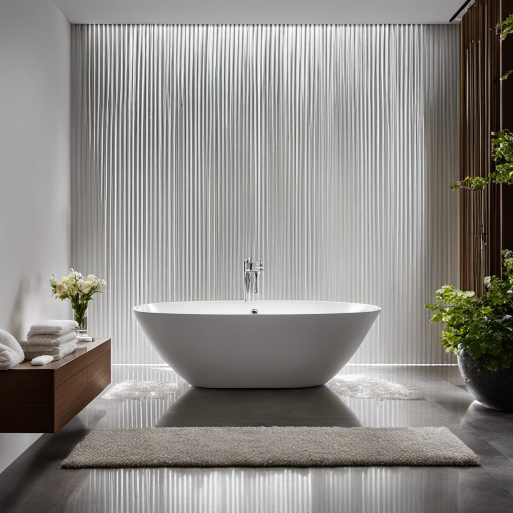 An image showcasing an aluminum blind immersed in a sparkling white bathtub