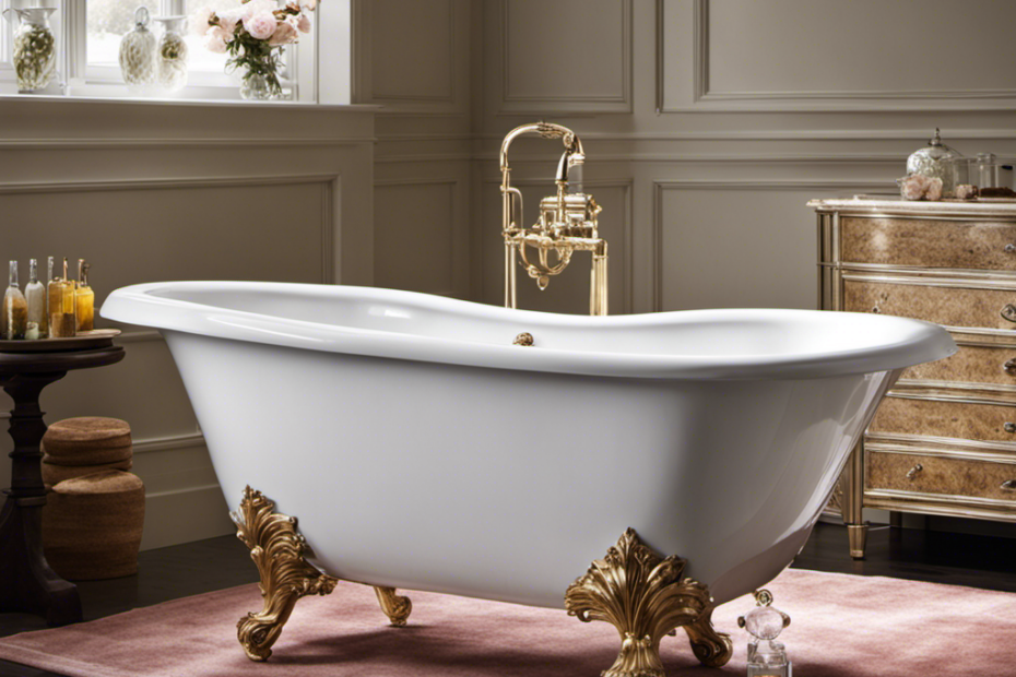 An image capturing a gleaming white bathtub with residual streaks of vibrant hair dye