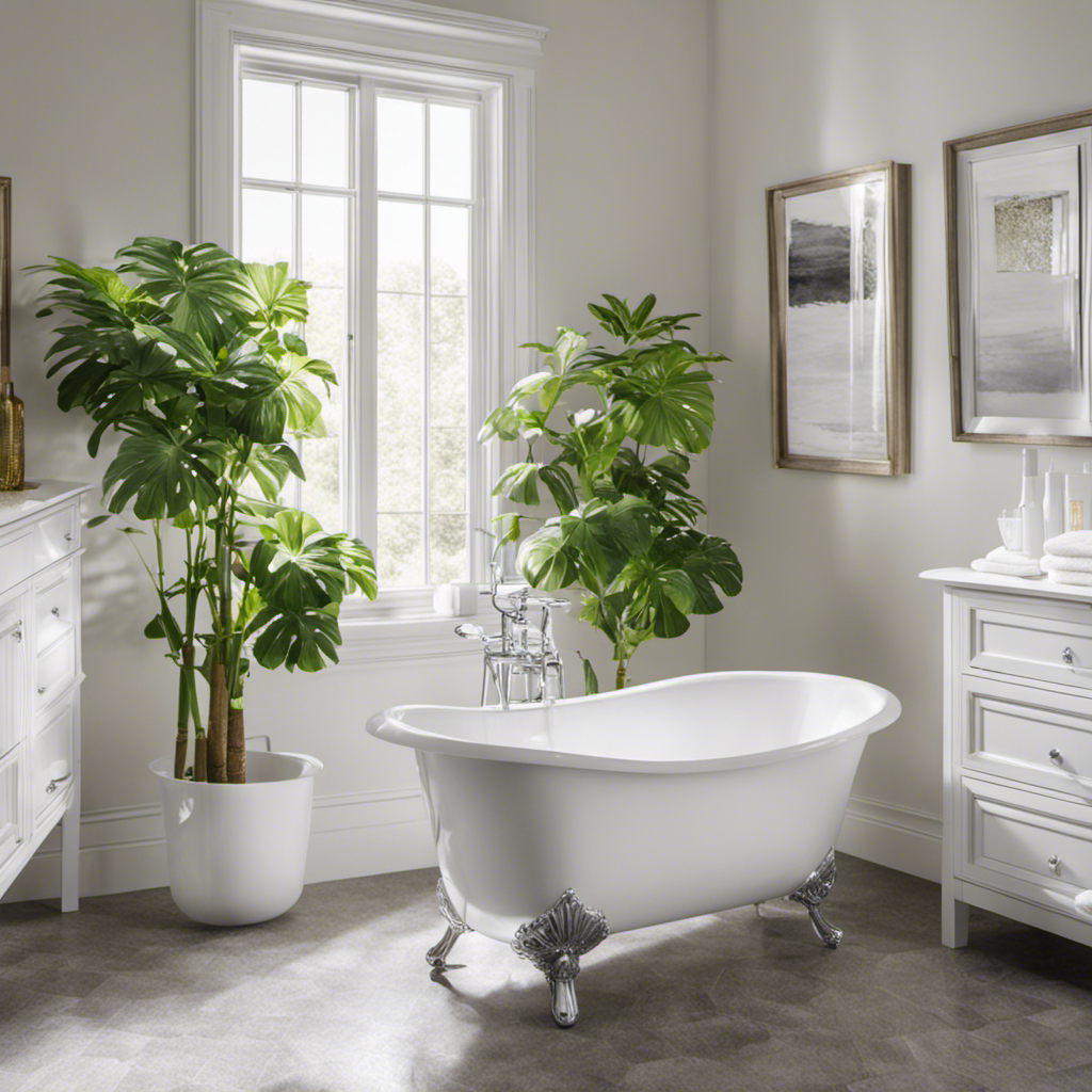 An image showcasing a sparkling white bathtub, free from stains and grime