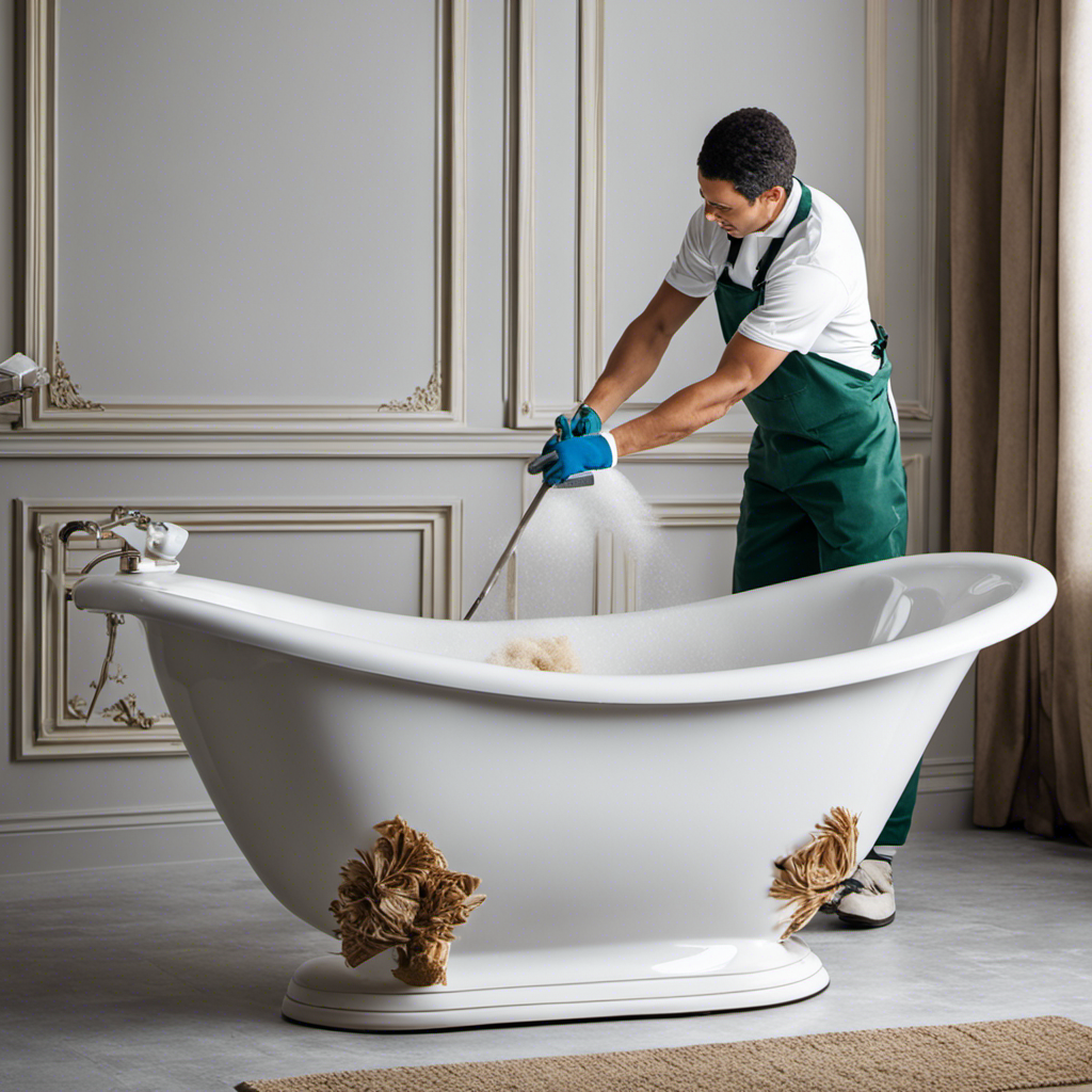 An image capturing the precise steps of preparing a bathtub for jet cleaning