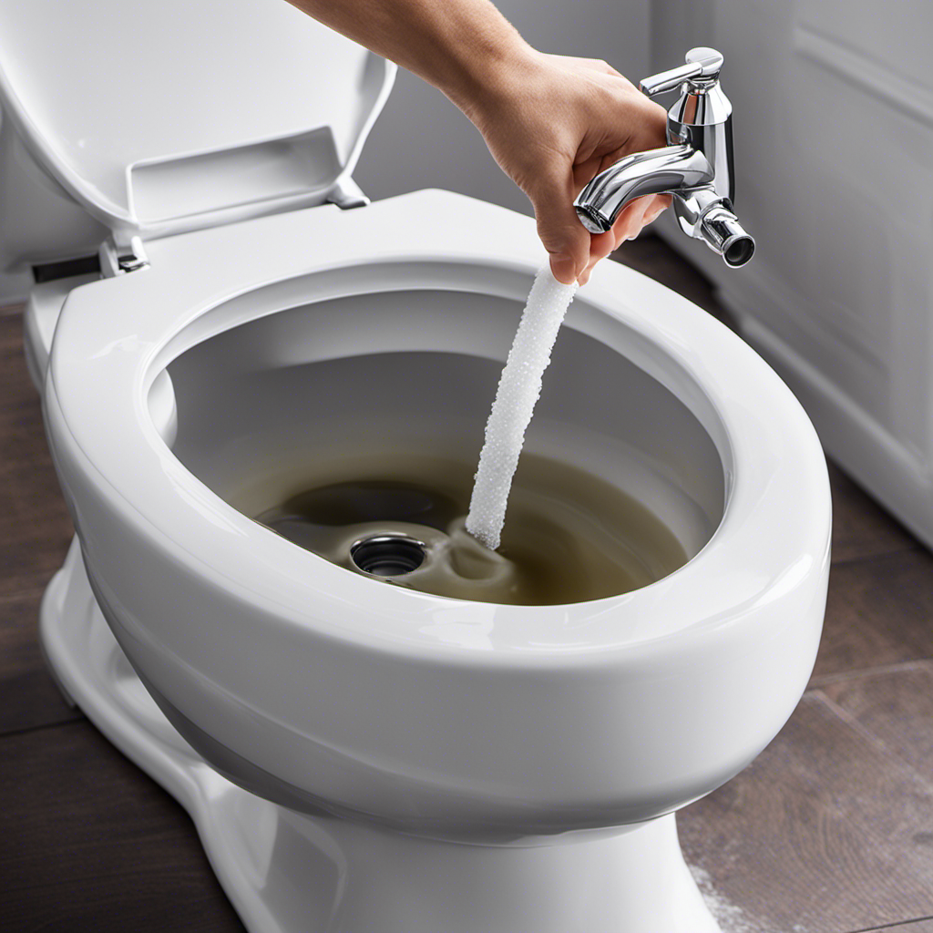 An image depicting a step-by-step guide on cleaning a toilet fill valve