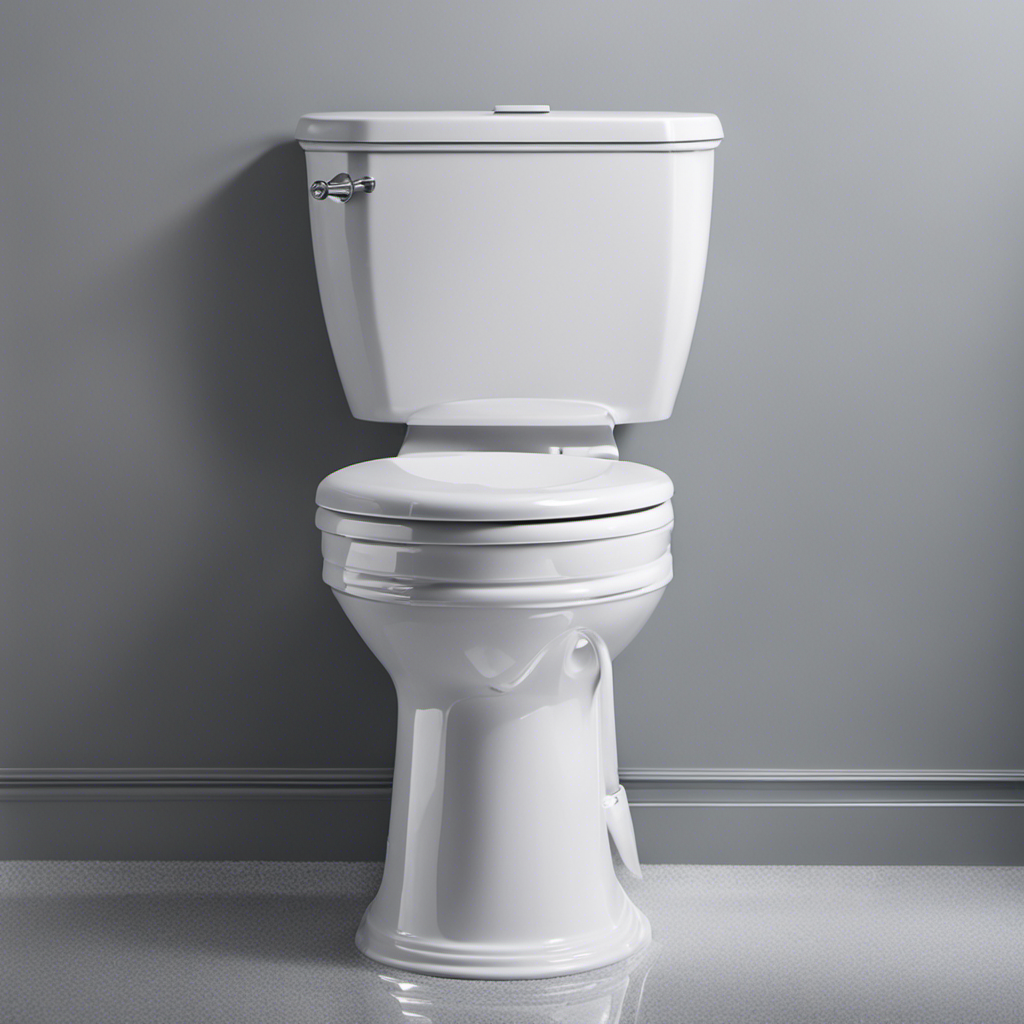 An image that showcases a close-up view of a sparkling toilet rim jet being thoroughly cleaned with a precise brush, surrounded by sparkling water droplets, capturing the essence of effective and meticulous toilet maintenance