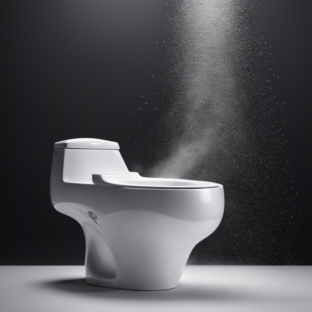 An image showcasing a sparkling, white toilet bowl