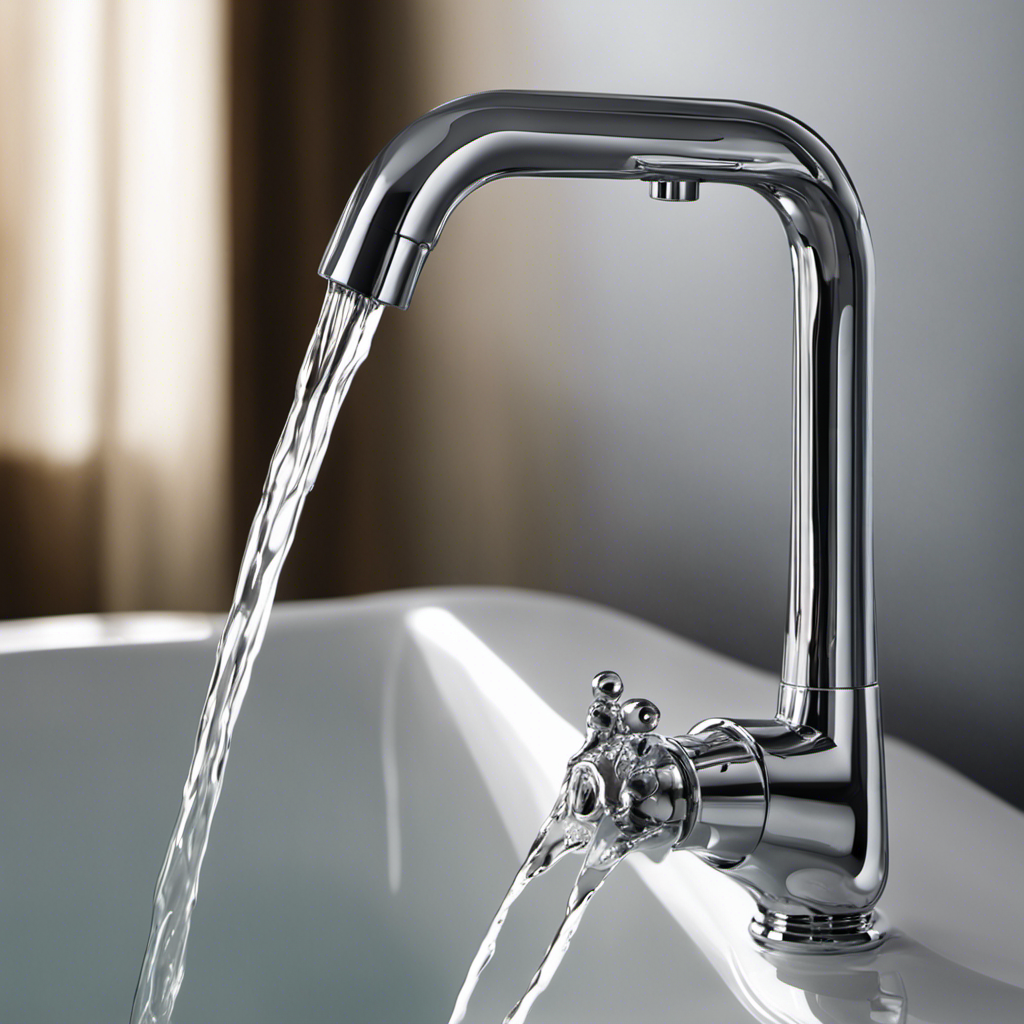 An image depicting a close-up view of a hand turning off a dripping Delta bathtub faucet