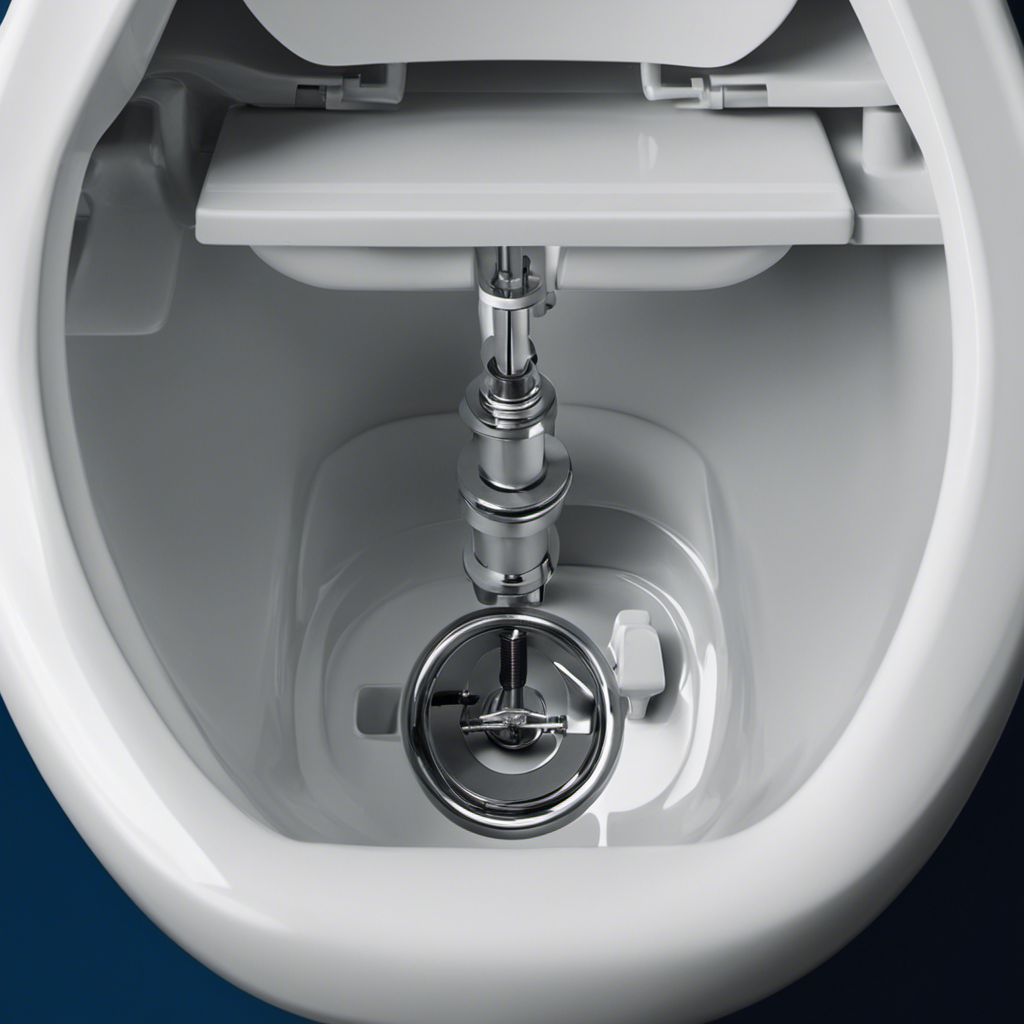An image showcasing a close-up of a toilet fill valve, with clear arrows pointing to each part, illustrating a step-by-step guide to fixing it