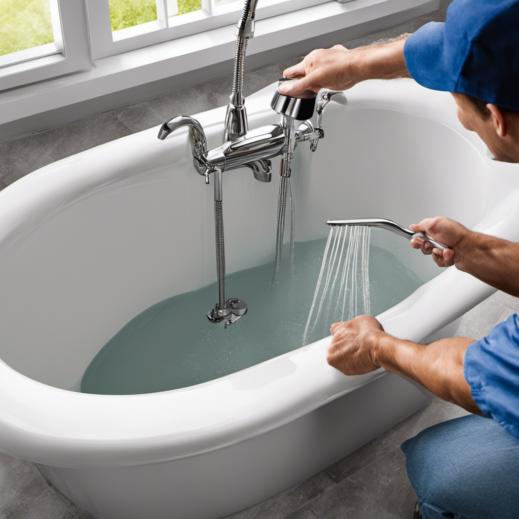 An image showcasing a step-by-step visual guide on fixing a slow draining bathtub