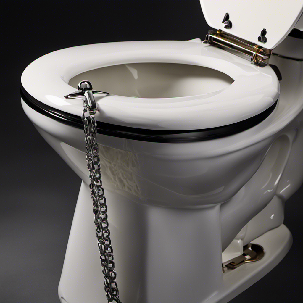 An image of a person wearing gloves, using pliers to remove the toilet tank lid